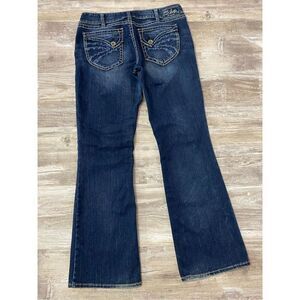 Silver Suki Surplus Flared Jeans Embroidered Flap Pockets Women’s Size W31 L32